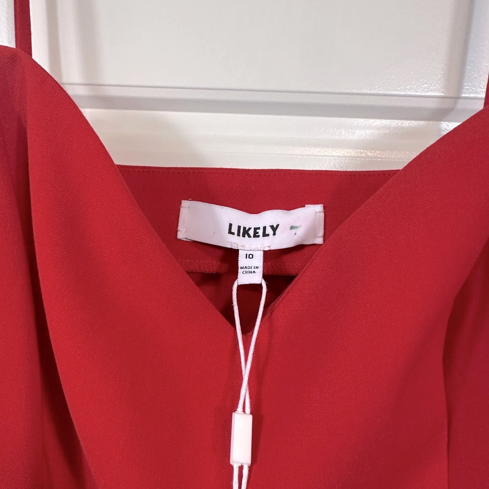 Likely Women’s Laverna Ruffled Classic Mini Sweetheart Dress in Red Size 10 NWT - Picture 6 of 10